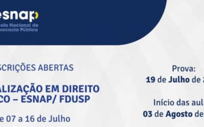 Inscrições abertas para pós em Direito Público