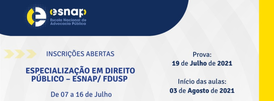 Inscrições abertas para pós em Direito Público